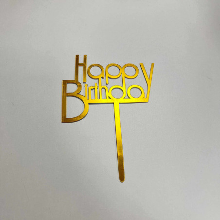 Topper Happy Birthday gold 1