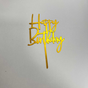 Topper Happy Birthday gold 4