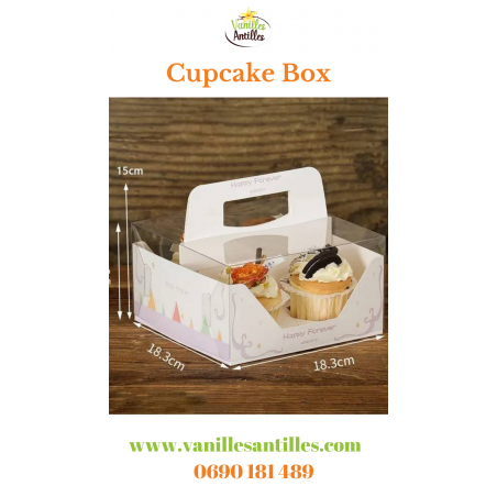 Cupcake box Design 4 trous par lot de 10