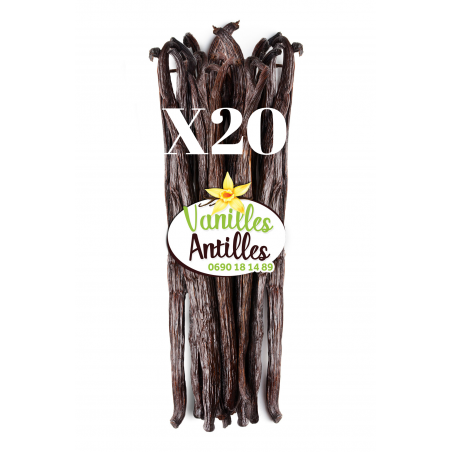 20 Gousses – 17cm – de Vanille Noire Bourbon – Qualité Gourmet | Vanilles Antilles