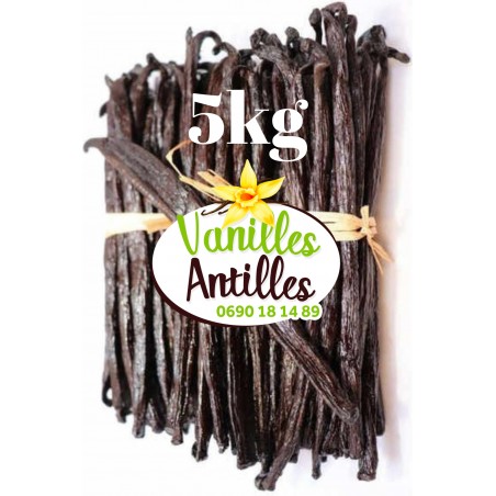 5kg (17cm) - Gousses de Vanille Noire Bourbon – Qualité Gourmet | Vanilles Antilles