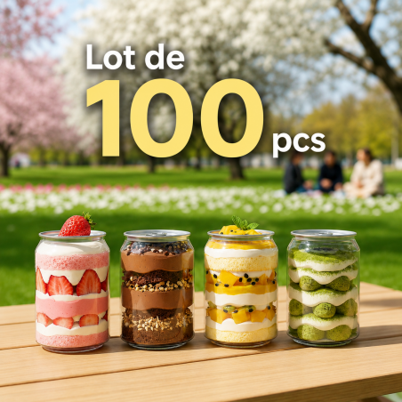 Emballages canettes 33cl + couvercles - lot de 100 pcs